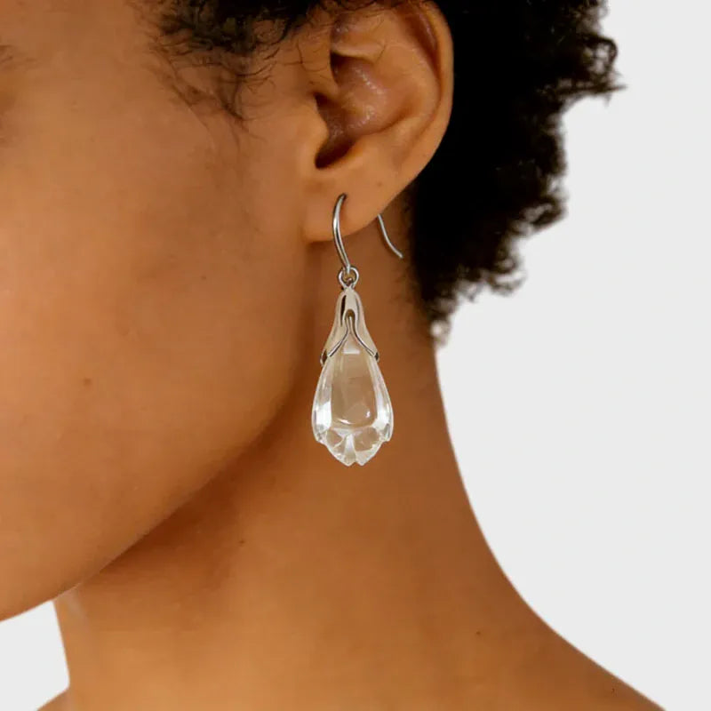 Magnolia Crystal Drop Earrings