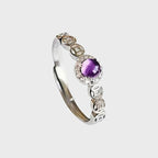 Bague porte-bonheur pièce de monnaie mystère améthyste naturelle