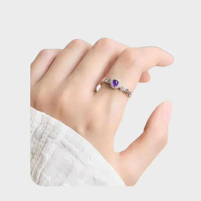 Amethyst Luna Ring