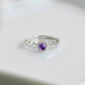 Bague porte-bonheur pièce de monnaie mystère améthyste naturelle