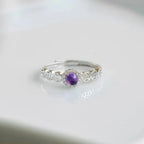 Bague porte-bonheur pièce de monnaie mystère améthyste naturelle