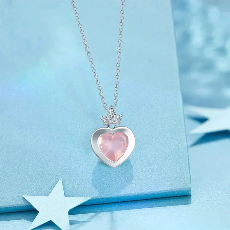 Lover’s Tiara Natural Rose Quartz Necklace