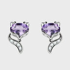 Clous d'oreilles naturels en améthyste Mystic Fox