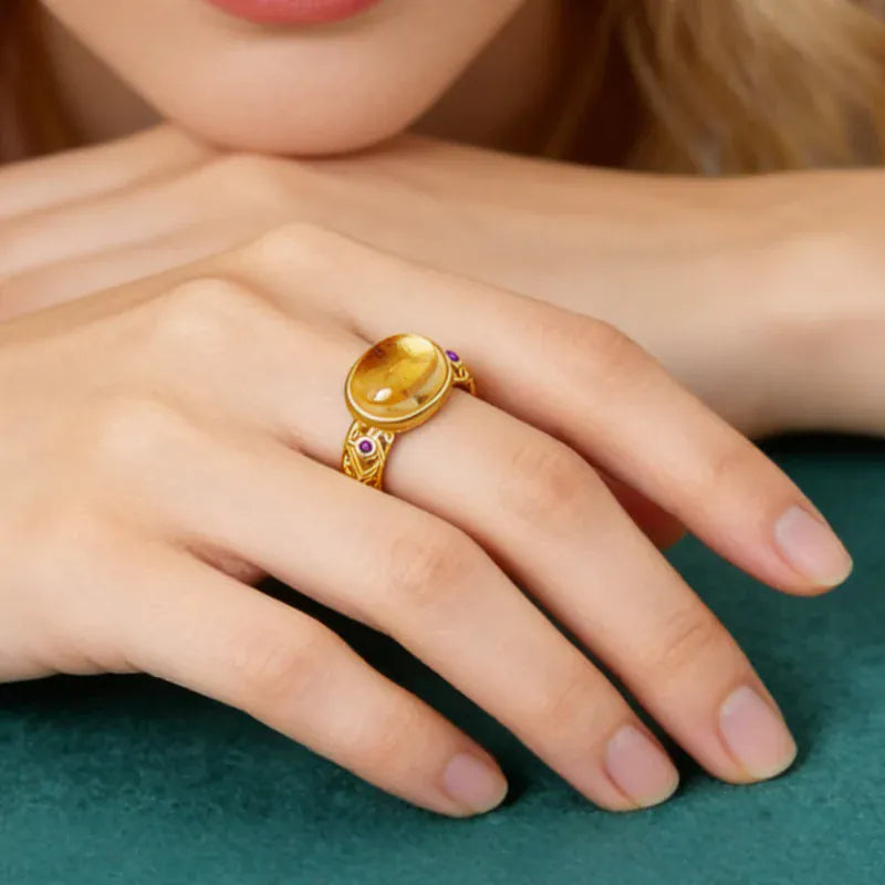 Golden Fortune Energy Natural Citrine Ring