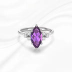 Bague Pétale Prune en Améthyste Naturelle "Calm Insight"