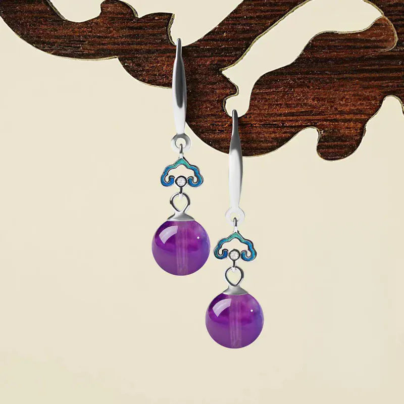 Natural Crystal Seren Aura Earrings