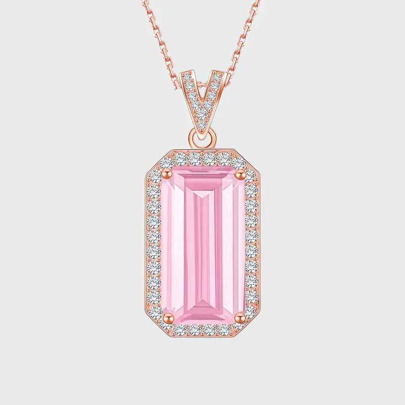 Petal Frame Natural Crystal Necklace