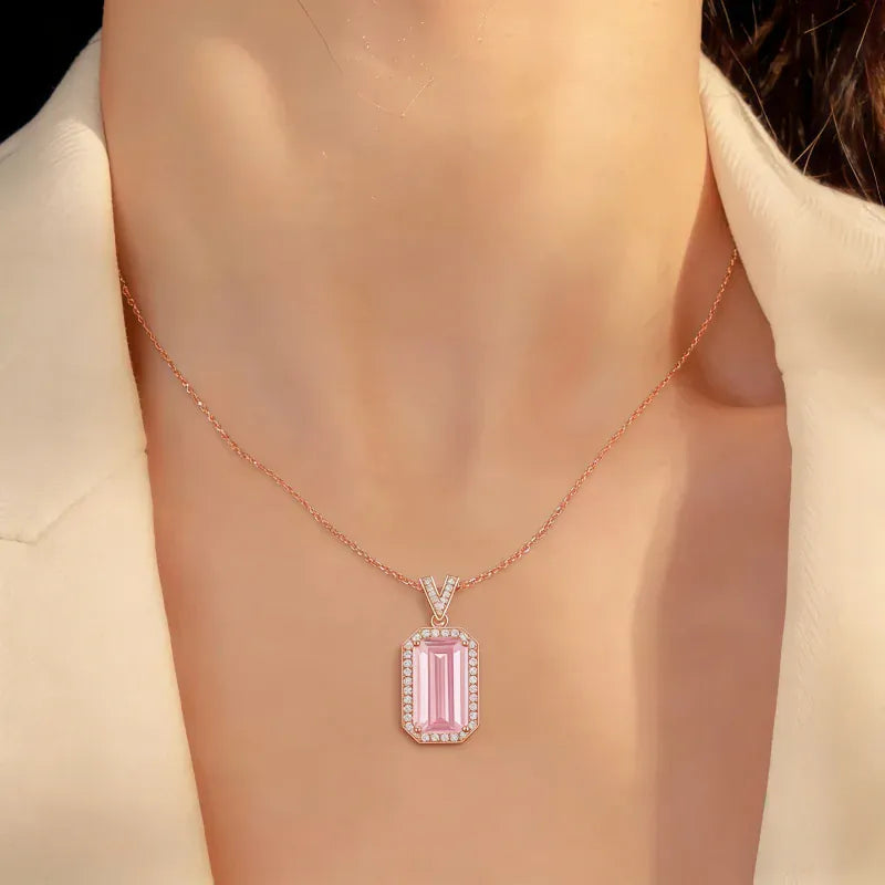 Petal Frame Natural Crystal Necklace