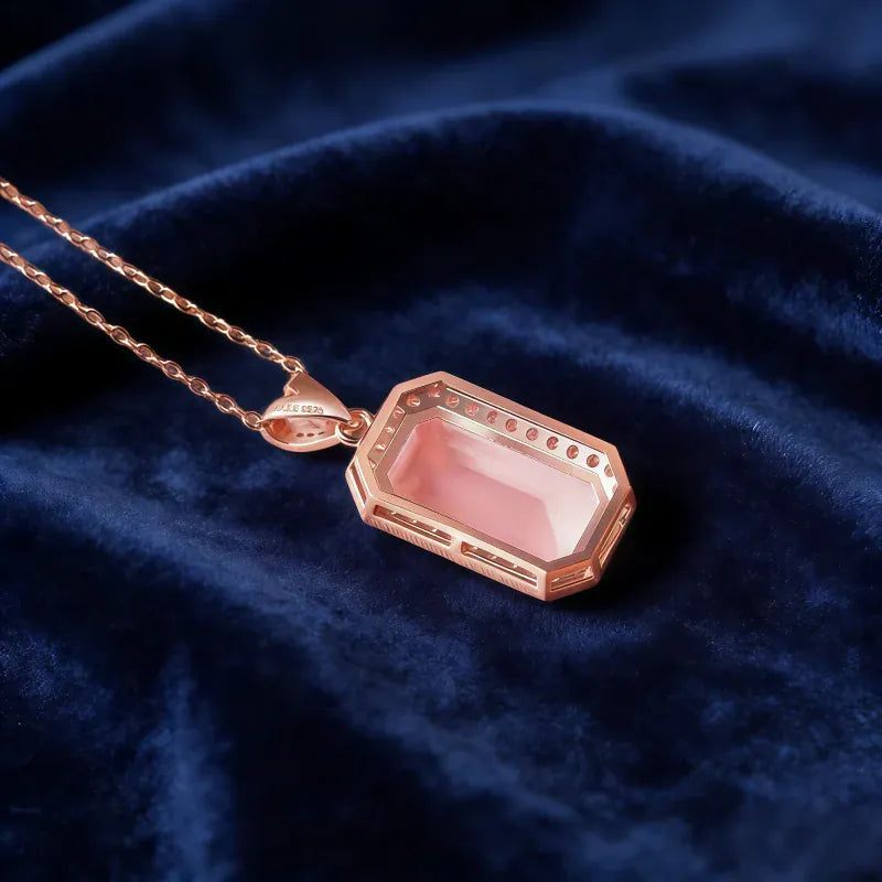 Petal Frame Natural Crystal Necklace