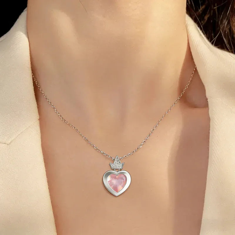 Lover’s Tiara Natural Rose Quartz Necklace