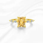 Bague en citrine naturelle ensoleillée attirant la richesse