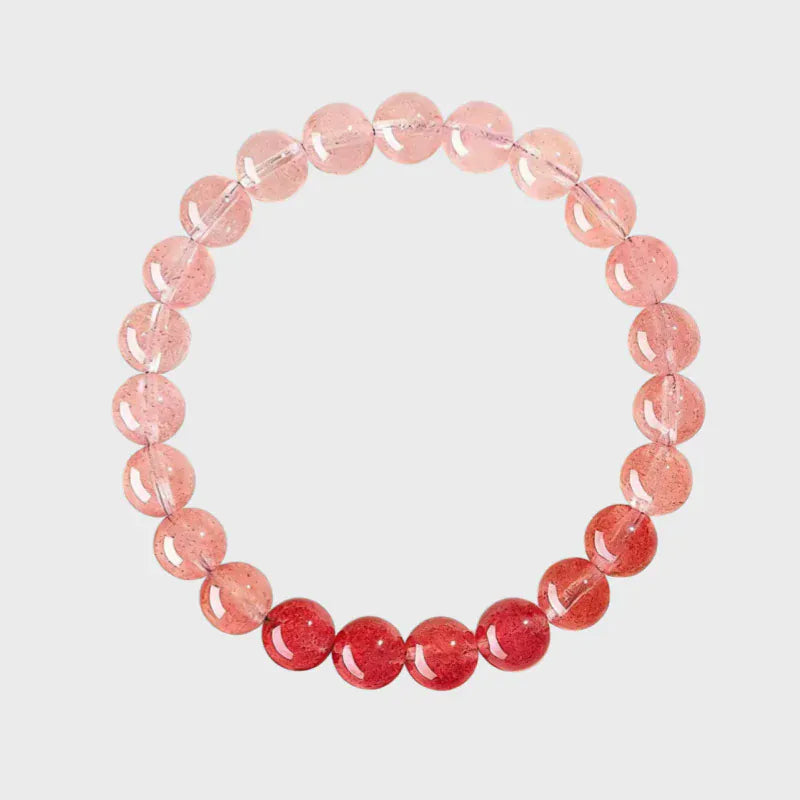 Blissful Love Natural Strawberry Quartz Bracelet
