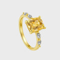Bague en citrine naturelle ensoleillée attirant la richesse