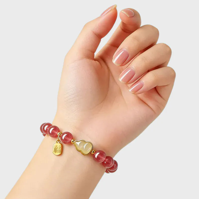 Gentle Soul Natural Strawberry Quartz Bracelet