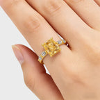 Bague en citrine naturelle ensoleillée attirant la richesse