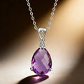 Collier en cristal naturel goutte violette sereine