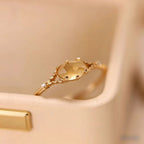 Bague Citrine Naturelle Histoire de Rose Chance&Prospérité