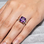 Élégante bague princesse en améthyste naturelle