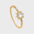 Bague en cristal naturel transparent – Clarté, Équilibre & Bonne Fortune