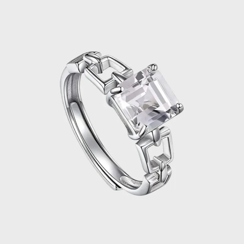 Linka Square Natural Clear Crystal Ring