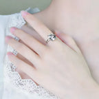 Bague en cristal transparent naturel Eternal Spark