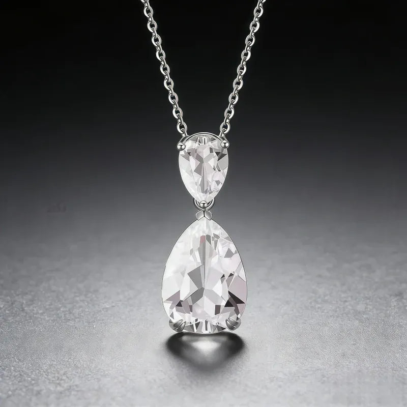 Star Drop Natural Crystal  Necklace