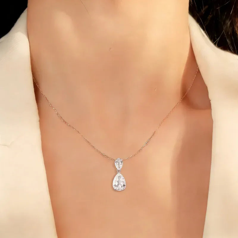 Star Drop Natural Crystal  Necklace