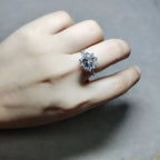 Bague tendance en cristal naturel transparent Starburst