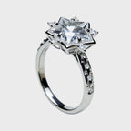 Bague tendance en cristal naturel transparent Starburst