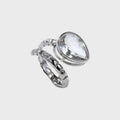 Bague Goutte d'Eau en Cristal Naturel Transparent