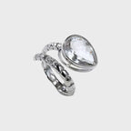 Bague Goutte d'Eau en Cristal Naturel Transparent