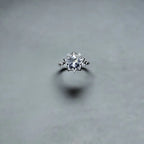 Bague tendance en cristal naturel transparent Starburst