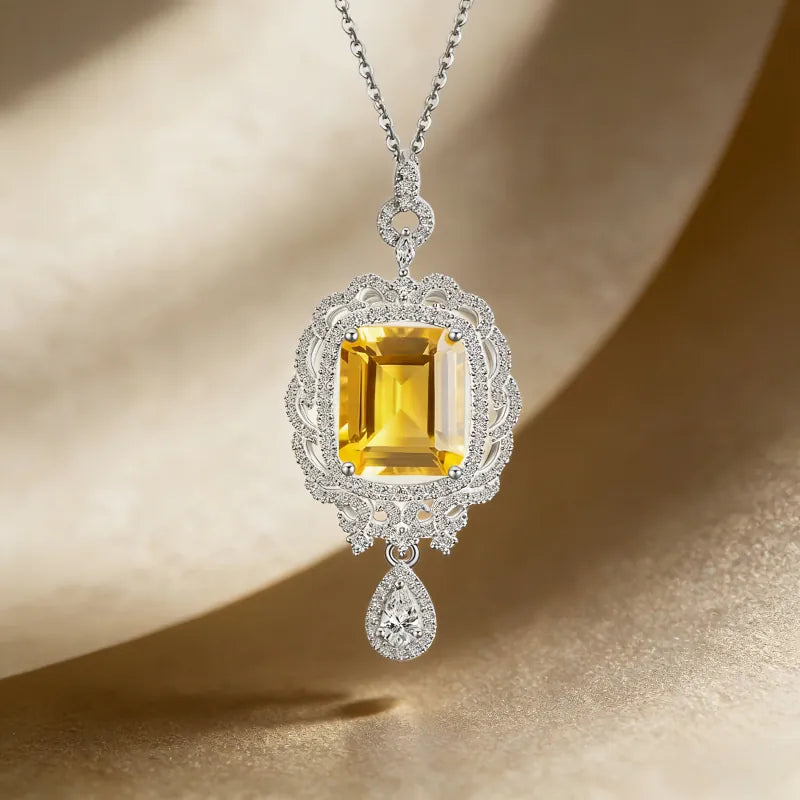 Golden Harvest Natural Crystal  Necklace