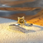 Bague enveloppante Soleil Étoile en Citrine Naturelle