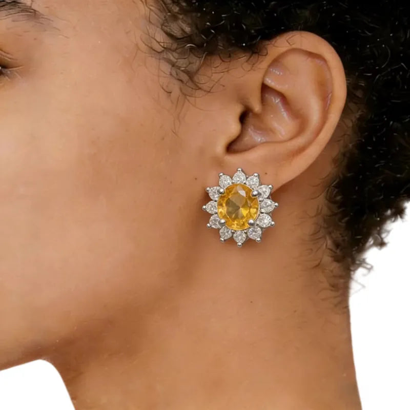 Solara Natural Crystal Earrings