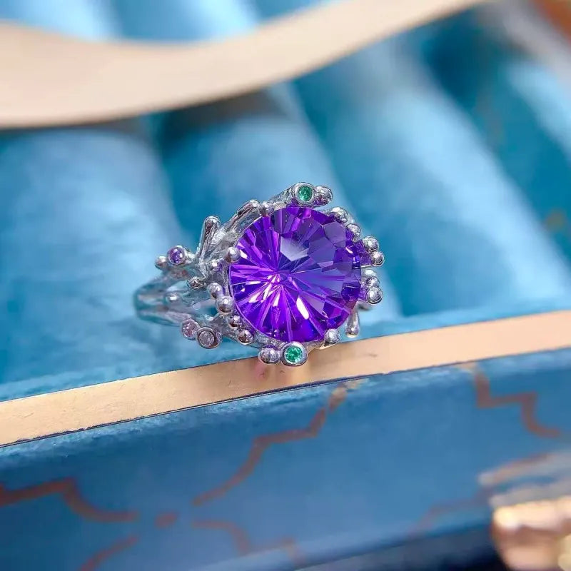 Natural Amethyst Bloom Ring
