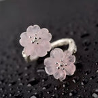 Cherry Blossom Rose Quartz Self-love Open Ring