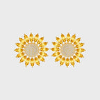 Boucles d'oreilles Helianthus en cristal naturel