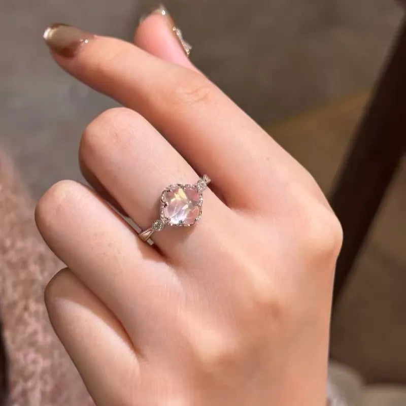 Pink Quartz Radiance Ring