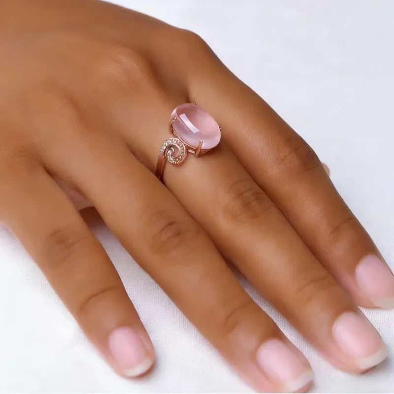 Gentle Love Energy Pink Crystal Ring