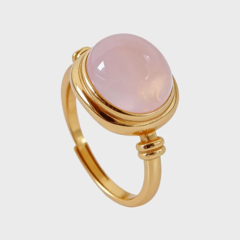 Rose Natural Quartz Ring for Love & Self-Care