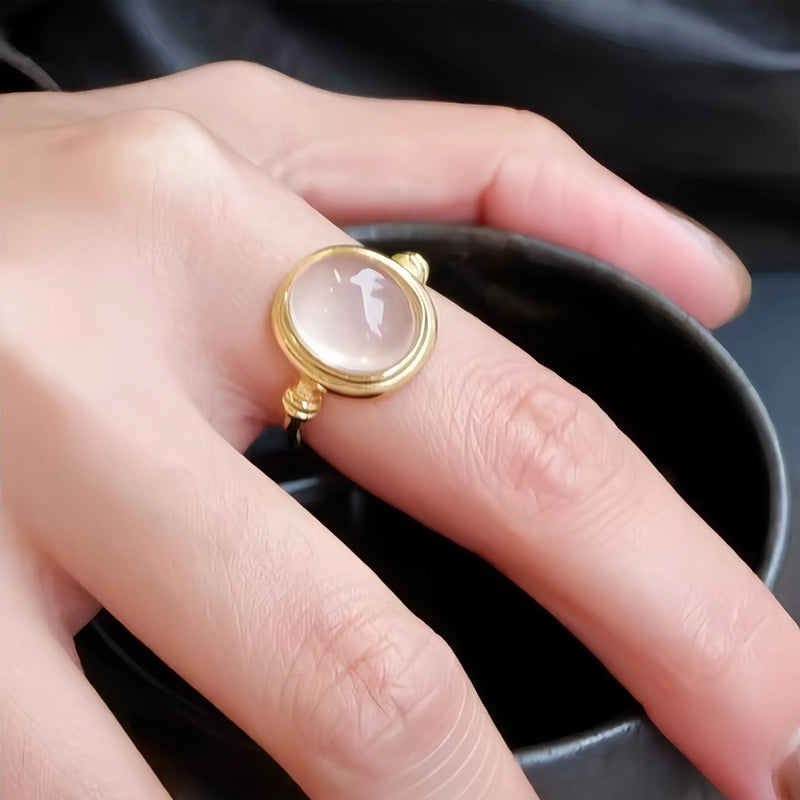 Rose Natural Quartz Ring for Love & Self-Care