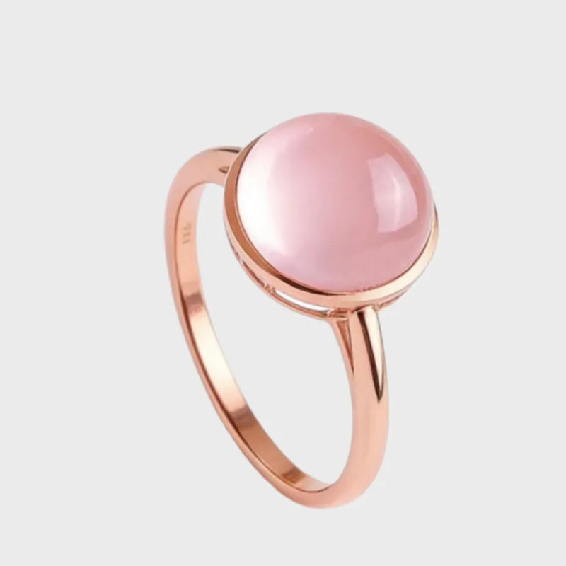 Dainty Rose Quartz Love Energy Crystal Ring