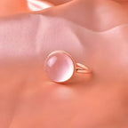 Dainty Rose Quartz Love Energy Crystal Ring