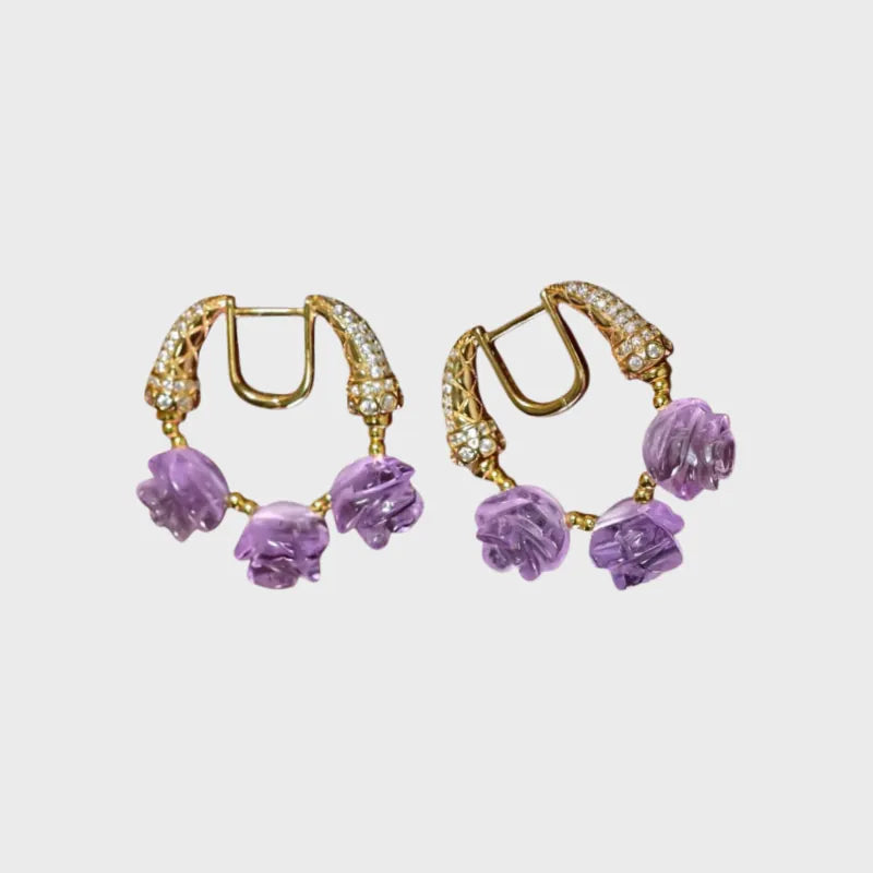 Serene Rose Natural Crystal Earrings