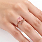 Rose Gold Natural Crystal Love Ring