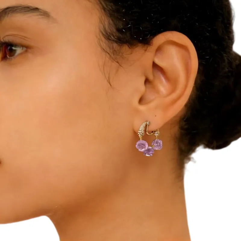 Serene Rose Natural Crystal Earrings