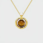 Collier ras-du-cou en Argent 925 et Œil de Tigre Naturel, Haut de Gamme, Luxe Léger, Pendentif pour Femme Niche, Cadeau d'Anniversaire