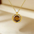 Collier ras-du-cou en Argent 925 et Œil de Tigre Naturel, Haut de Gamme, Luxe Léger, Pendentif pour Femme Niche, Cadeau d'Anniversaire
