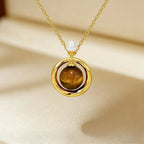 Collier ras-du-cou en Argent 925 et Œil de Tigre Naturel, Haut de Gamme, Luxe Léger, Pendentif pour Femme Niche, Cadeau d'Anniversaire